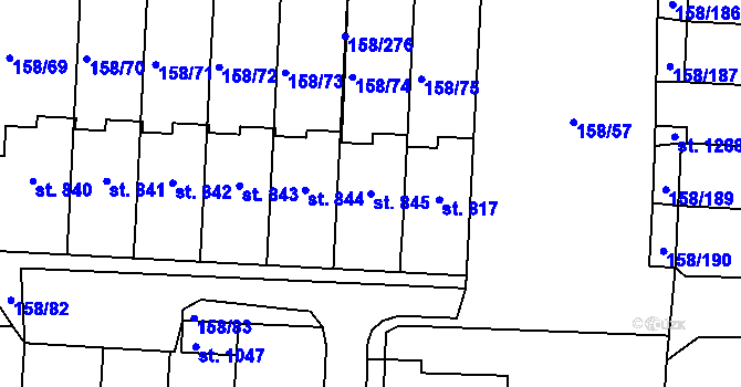 Parcela st. 845 v KÚ Háje u Chebu, Katastrální mapa