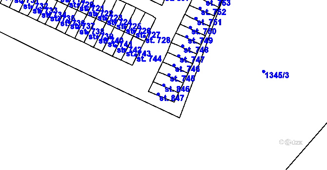 Parcela st. 846 v KÚ Háje u Chebu, Katastrální mapa