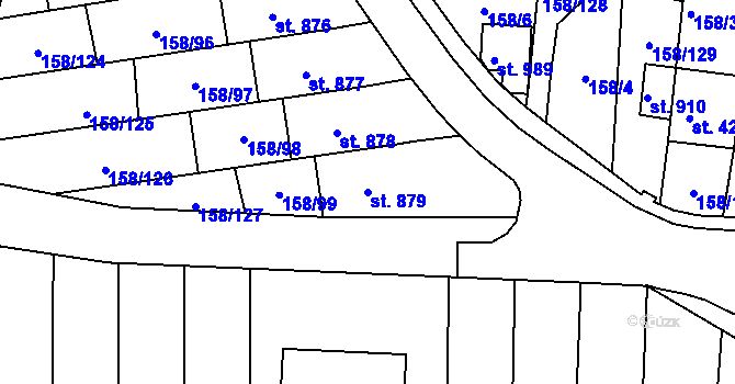 Parcela st. 879 v KÚ Háje u Chebu, Katastrální mapa