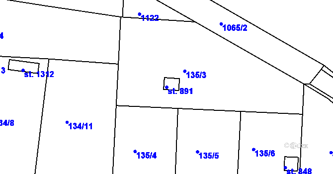 Parcela st. 891 v KÚ Háje u Chebu, Katastrální mapa