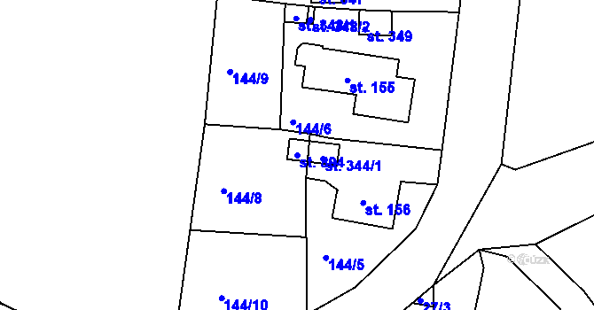 Parcela st. 894 v KÚ Háje u Chebu, Katastrální mapa