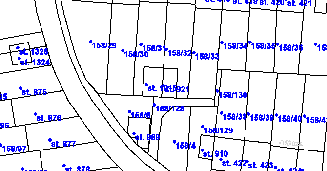 Parcela st. 921 v KÚ Háje u Chebu, Katastrální mapa