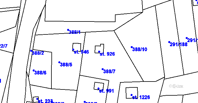 Parcela st. 926 v KÚ Háje u Chebu, Katastrální mapa