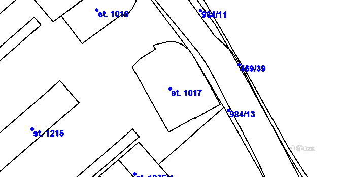 Parcela st. 1017 v KÚ Háje u Chebu, Katastrální mapa