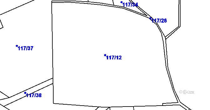Parcela st. 117/12 v KÚ Háje u Chebu, Katastrální mapa
