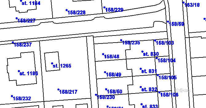 Parcela st. 158/48 v KÚ Háje u Chebu, Katastrální mapa