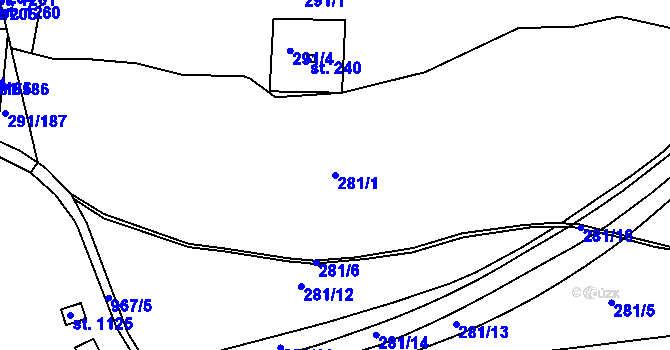 Parcela st. 281/1 v KÚ Háje u Chebu, Katastrální mapa