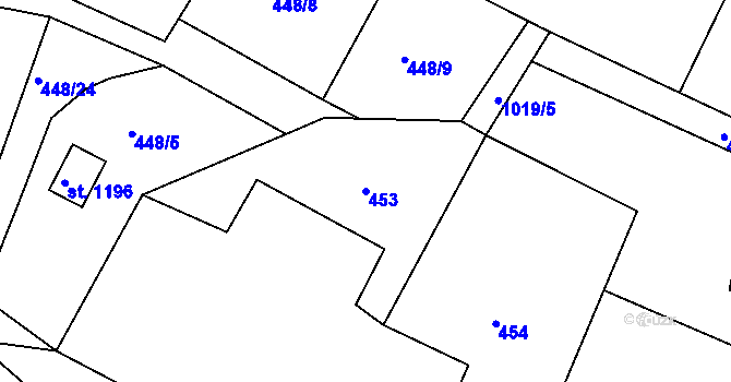 Parcela st. 453 v KÚ Háje u Chebu, Katastrální mapa