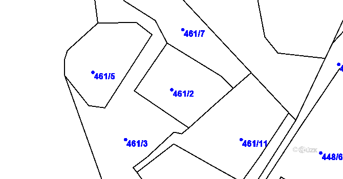 Parcela st. 461/2 v KÚ Háje u Chebu, Katastrální mapa