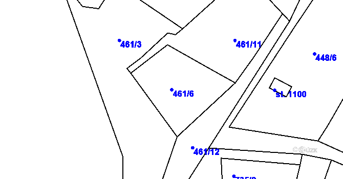 Parcela st. 461/6 v KÚ Háje u Chebu, Katastrální mapa