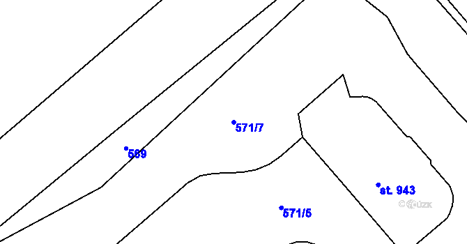 Parcela st. 571/7 v KÚ Háje u Chebu, Katastrální mapa