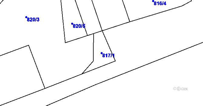 Parcela st. 817/1 v KÚ Háje u Chebu, Katastrální mapa
