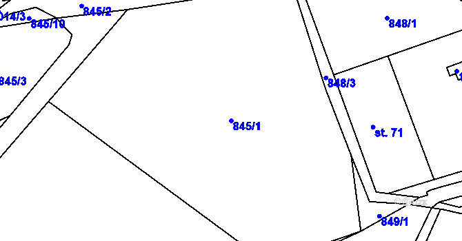 Parcela st. 845/1 v KÚ Háje u Chebu, Katastrální mapa