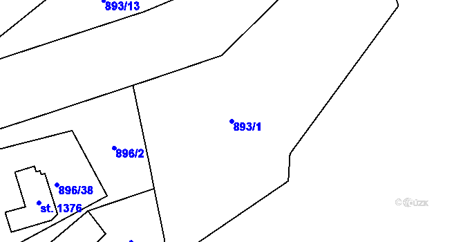 Parcela st. 893/1 v KÚ Háje u Chebu, Katastrální mapa