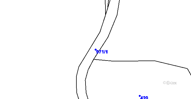 Parcela st. 971/1 v KÚ Háje u Chebu, Katastrální mapa