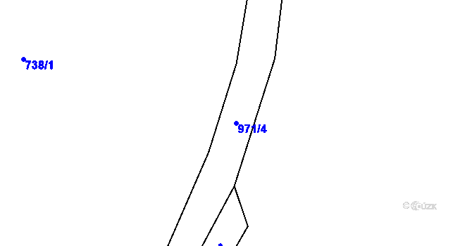 Parcela st. 971/4 v KÚ Háje u Chebu, Katastrální mapa