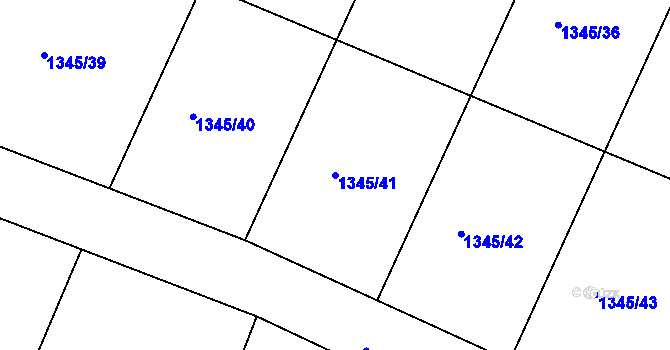 Parcela st. 1345/41 v KÚ Háje u Chebu, Katastrální mapa