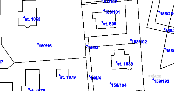 Parcela st. 146/3 v KÚ Háje u Chebu, Katastrální mapa