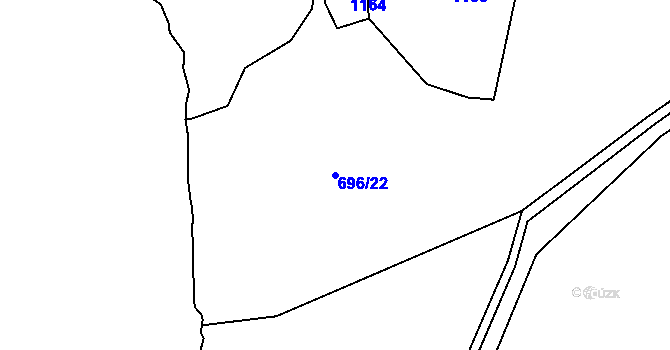Parcela st. 696/22 v KÚ Háje u Chebu, Katastrální mapa