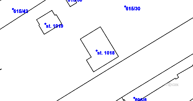 Parcela st. 1018 v KÚ Háje u Chebu, Katastrální mapa