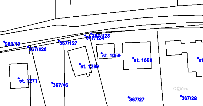 Parcela st. 1059 v KÚ Háje u Chebu, Katastrální mapa