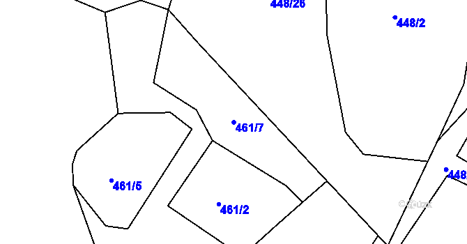 Parcela st. 461/7 v KÚ Háje u Chebu, Katastrální mapa
