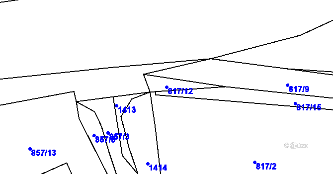 Parcela st. 817/12 v KÚ Háje u Chebu, Katastrální mapa