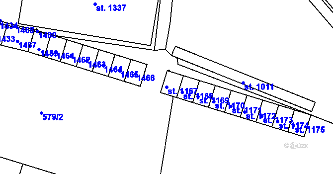 Parcela st. 1167 v KÚ Háje u Chebu, Katastrální mapa