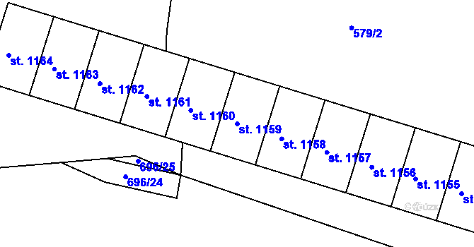 Parcela st. 1159 v KÚ Háje u Chebu, Katastrální mapa