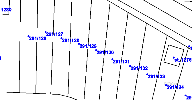 Parcela st. 291/130 v KÚ Háje u Chebu, Katastrální mapa