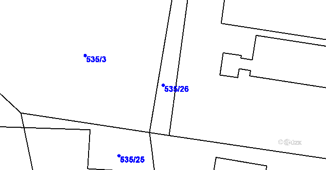 Parcela st. 535/26 v KÚ Háje u Chebu, Katastrální mapa