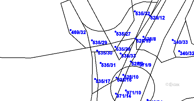 Parcela st. 535/30 v KÚ Háje u Chebu, Katastrální mapa