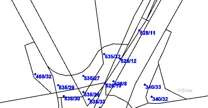 Parcela st. 535/32 v KÚ Háje u Chebu, Katastrální mapa