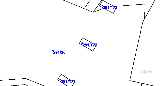 Parcela st. 291/172 v KÚ Háje u Chebu, Katastrální mapa