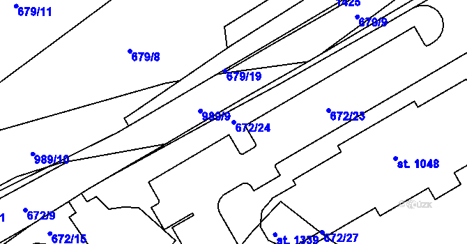 Parcela st. 672/24 v KÚ Háje u Chebu, Katastrální mapa