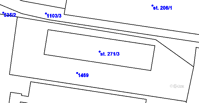 Parcela st. 271/3 v KÚ Háje u Chebu, Katastrální mapa