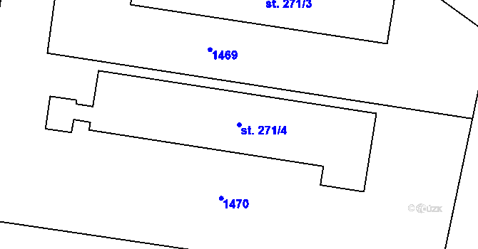 Parcela st. 271/4 v KÚ Háje u Chebu, Katastrální mapa