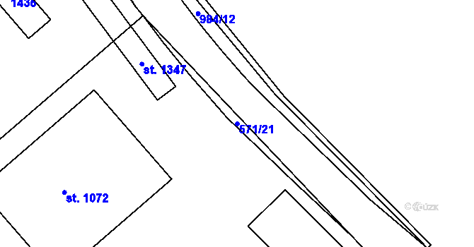 Parcela st. 571/21 v KÚ Háje u Chebu, Katastrální mapa
