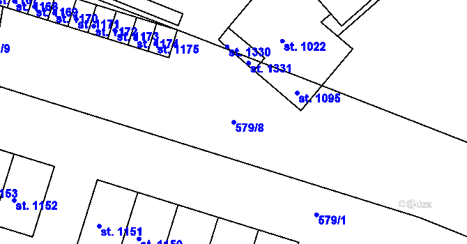 Parcela st. 579/8 v KÚ Háje u Chebu, Katastrální mapa