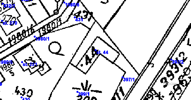 Parcela st. 44 v KÚ Dolní Sytová, Katastrální mapa