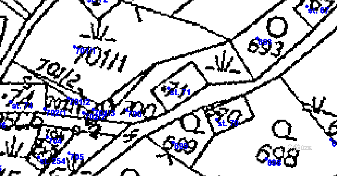Parcela st. 71 v KÚ Dolní Sytová, Katastrální mapa