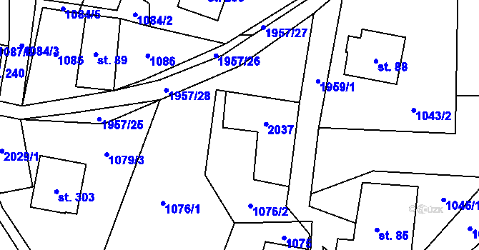 Parcela st. 87 v KÚ Dolní Sytová, Katastrální mapa