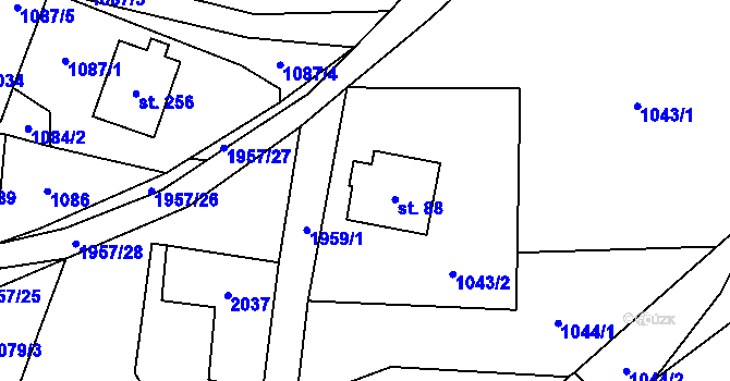 Parcela st. 88 v KÚ Dolní Sytová, Katastrální mapa