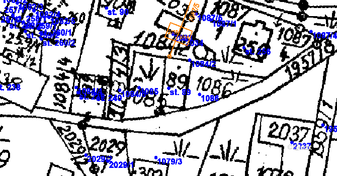Parcela st. 89 v KÚ Dolní Sytová, Katastrální mapa