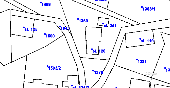Parcela st. 120 v KÚ Dolní Sytová, Katastrální mapa