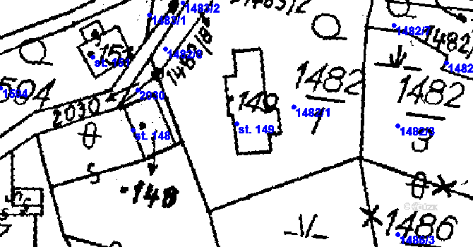 Parcela st. 149 v KÚ Dolní Sytová, Katastrální mapa
