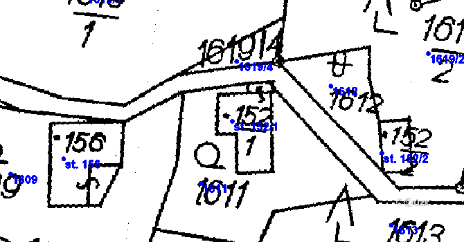 Parcela st. 152/1 v KÚ Dolní Sytová, Katastrální mapa