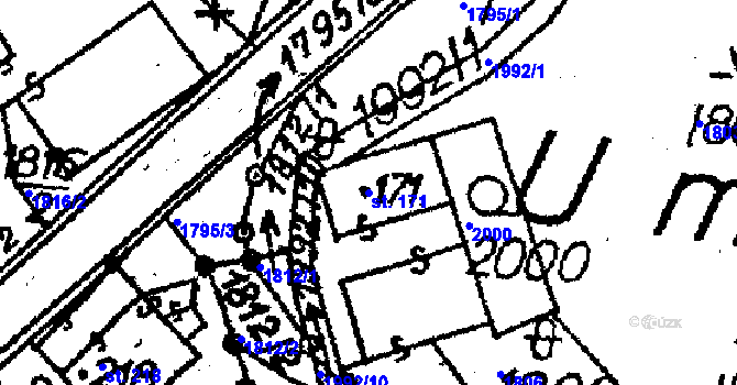 Parcela st. 171 v KÚ Dolní Sytová, Katastrální mapa