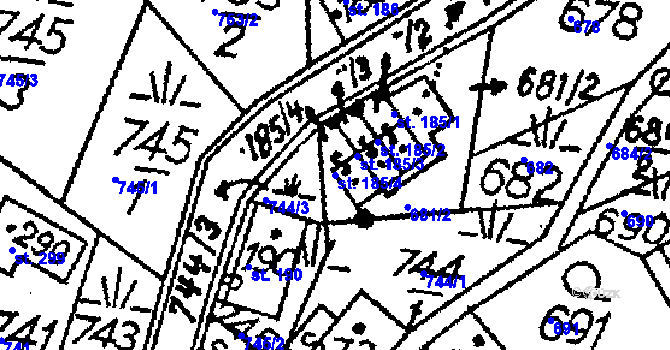 Parcela st. 185/4 v KÚ Dolní Sytová, Katastrální mapa