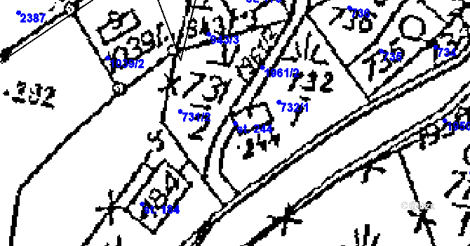 Parcela st. 244 v KÚ Dolní Sytová, Katastrální mapa